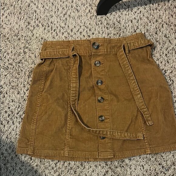 American Eagle Outfitters Brown Corduroy Mini Skirt 00  C - Picture 1 of 4